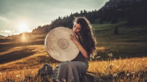 Lady with shamanic drum