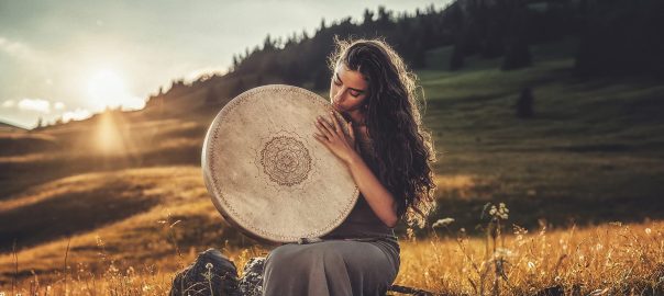 Lady with shamanic drum
